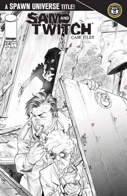 SPAWN SAM AND TWITCH CASE FILES #24 COVER B IG GUARA B&W VARIANT