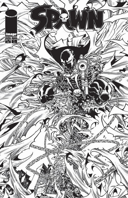 SPAWN #375 COVER B HARVEY TOLIBAO B&W VARIANT