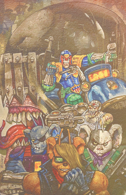 JUDGE DREDD/BIKER MICE FROM MARS #2 COVER D SIMON BISLEY FOIL VAR