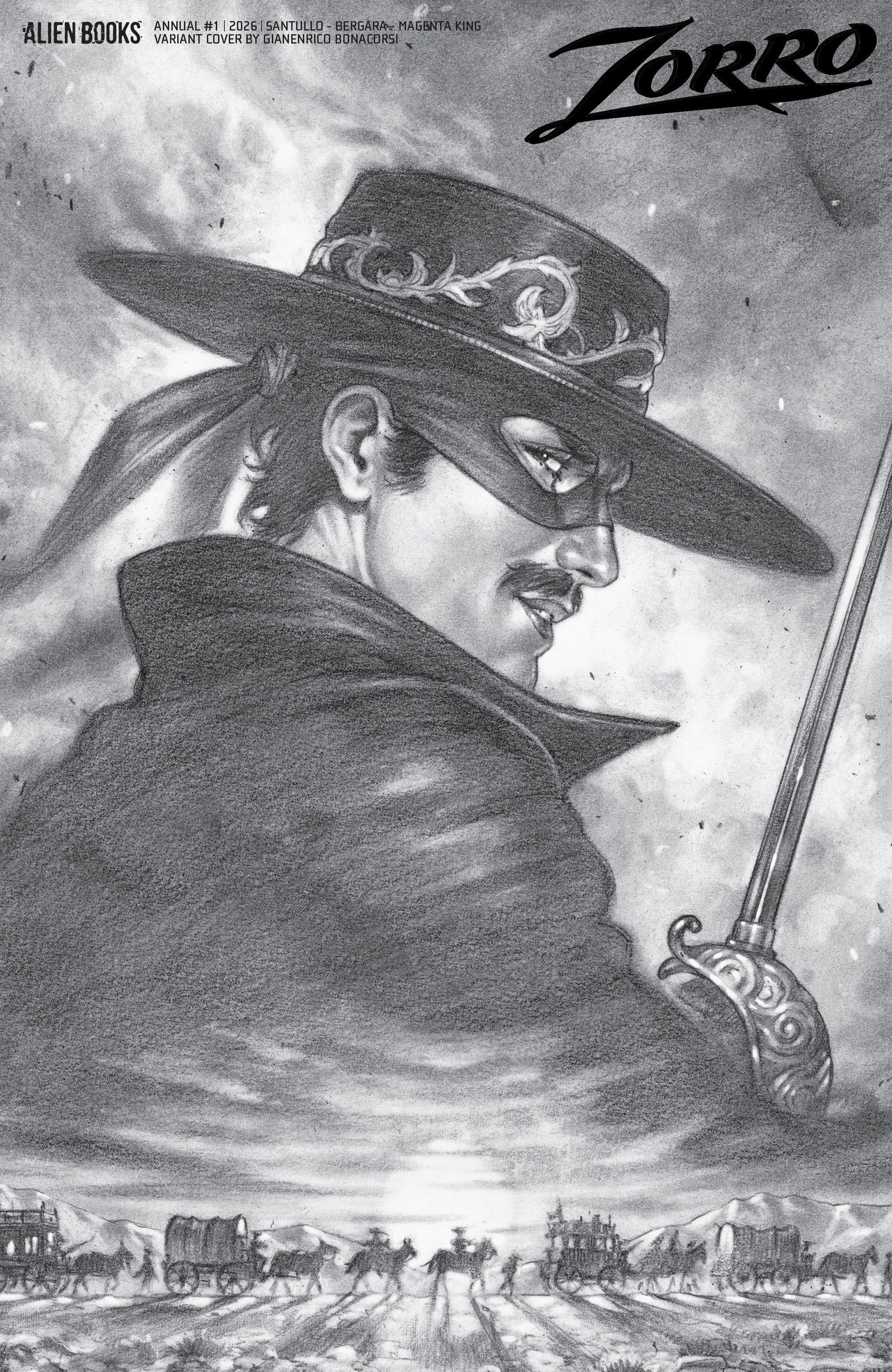 ZORRO ANNUAL #1 VARIANT D (BONACORSI B&W)