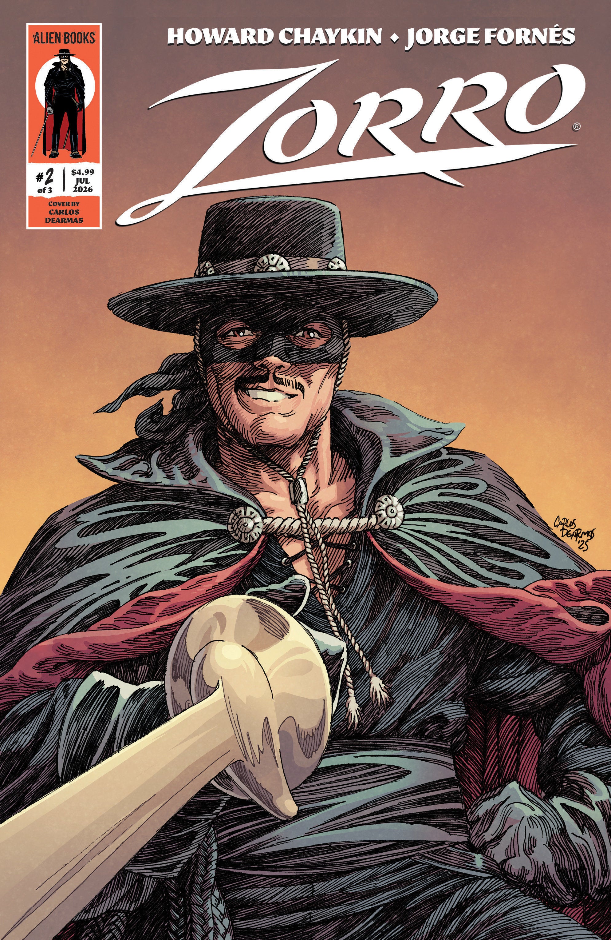 ZORRO #2 COVER B DEARMAS