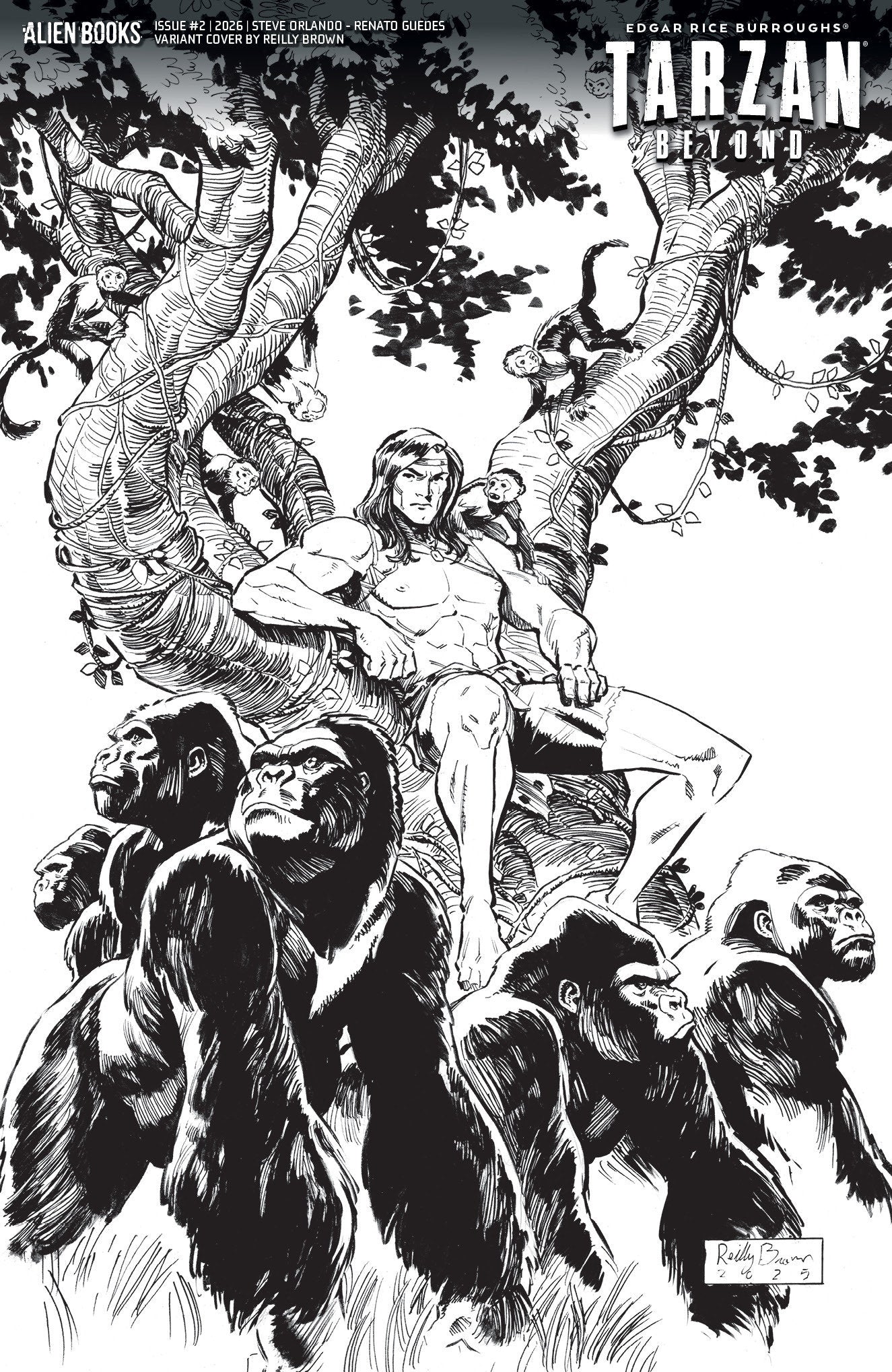TARZAN BEYOND #2 VARIANT D BROWN B&W