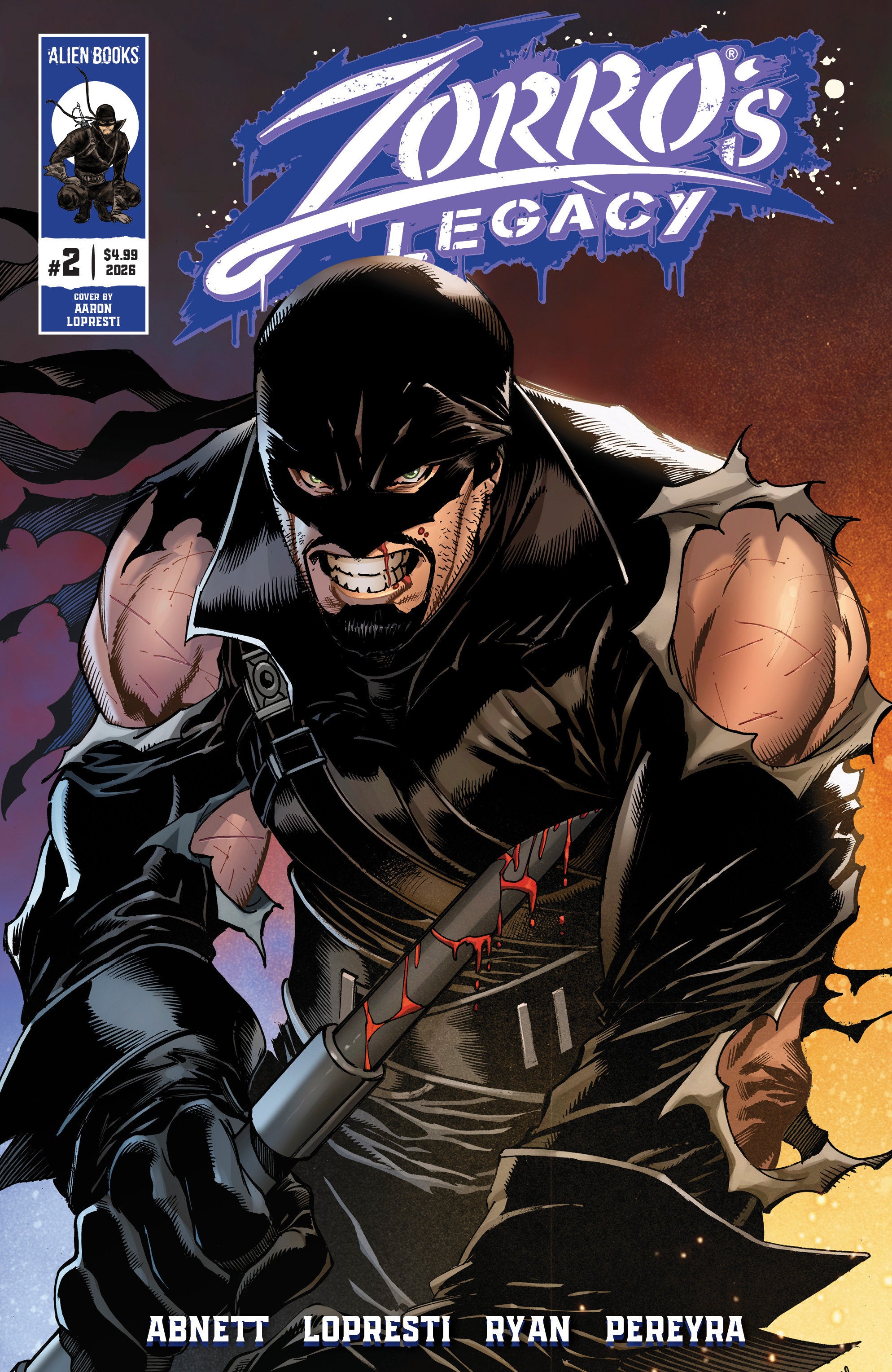 ZORRO'S LEGACY #2 COVER A LOPRESTI