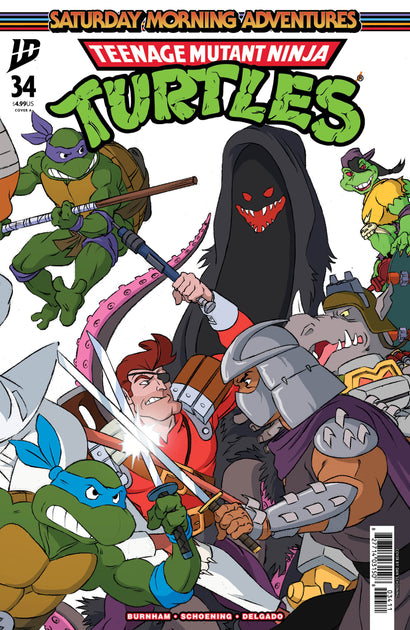 TEENAGE MUTANT NINJA TURTLES: SATURDAY MORNING ADVENTURES #34 COVER A SCHOENING CONNECTING COVER SET