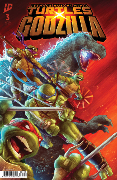 TEENAGE MUTANT NINJA TURTLES X GODZILLA #3 COVER A PE