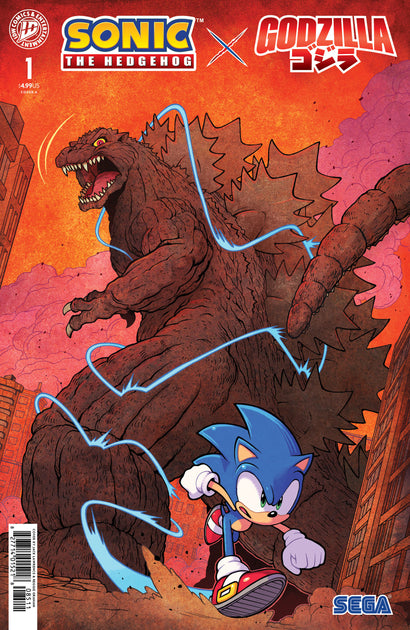 SONIC THE HEDGEHOG X GODZILLA #1 COVER A LAWRENCE