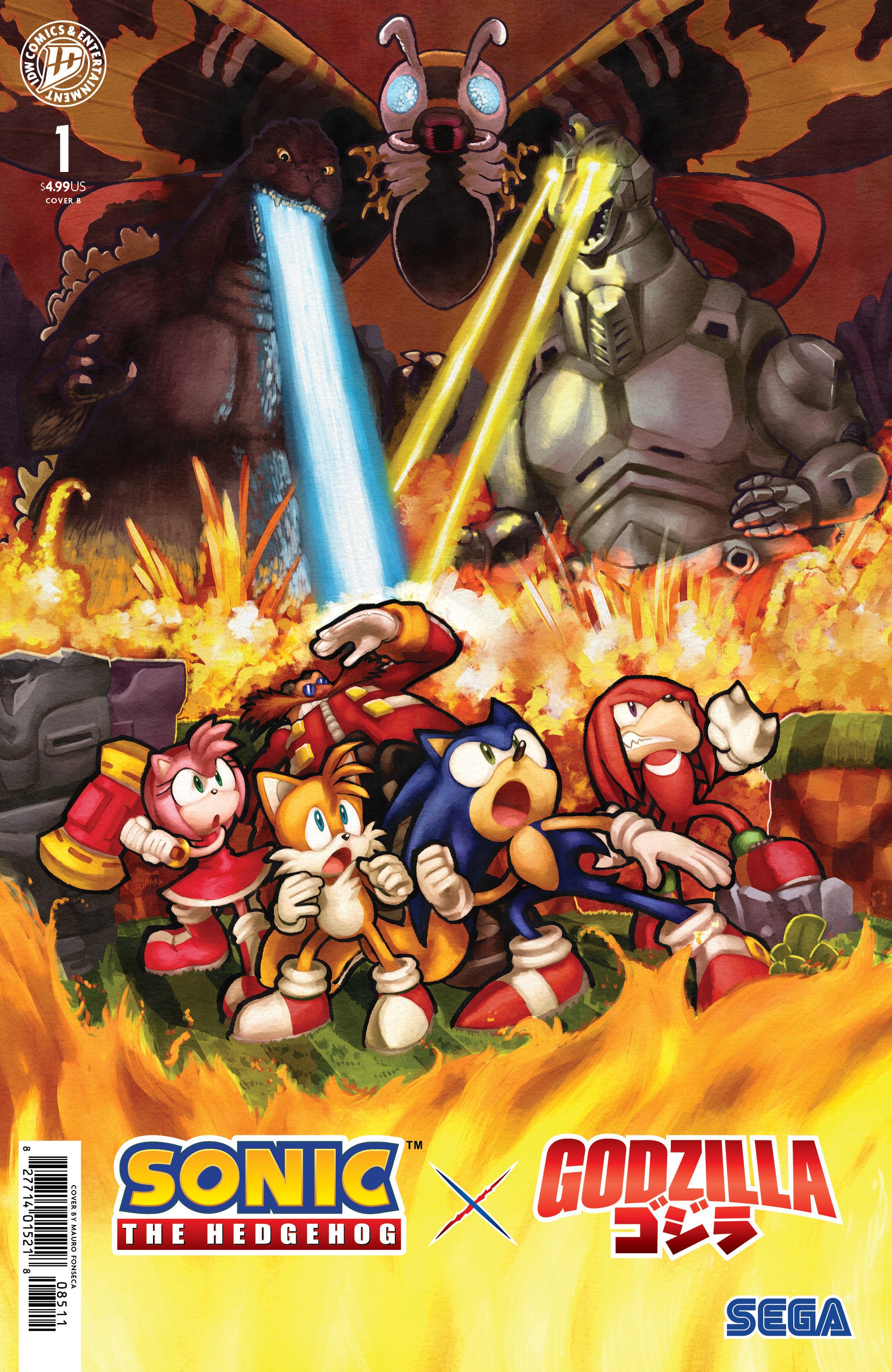 SONIC THE HEDGEHOG X GODZILLA #1 VARIANT B FONSECA