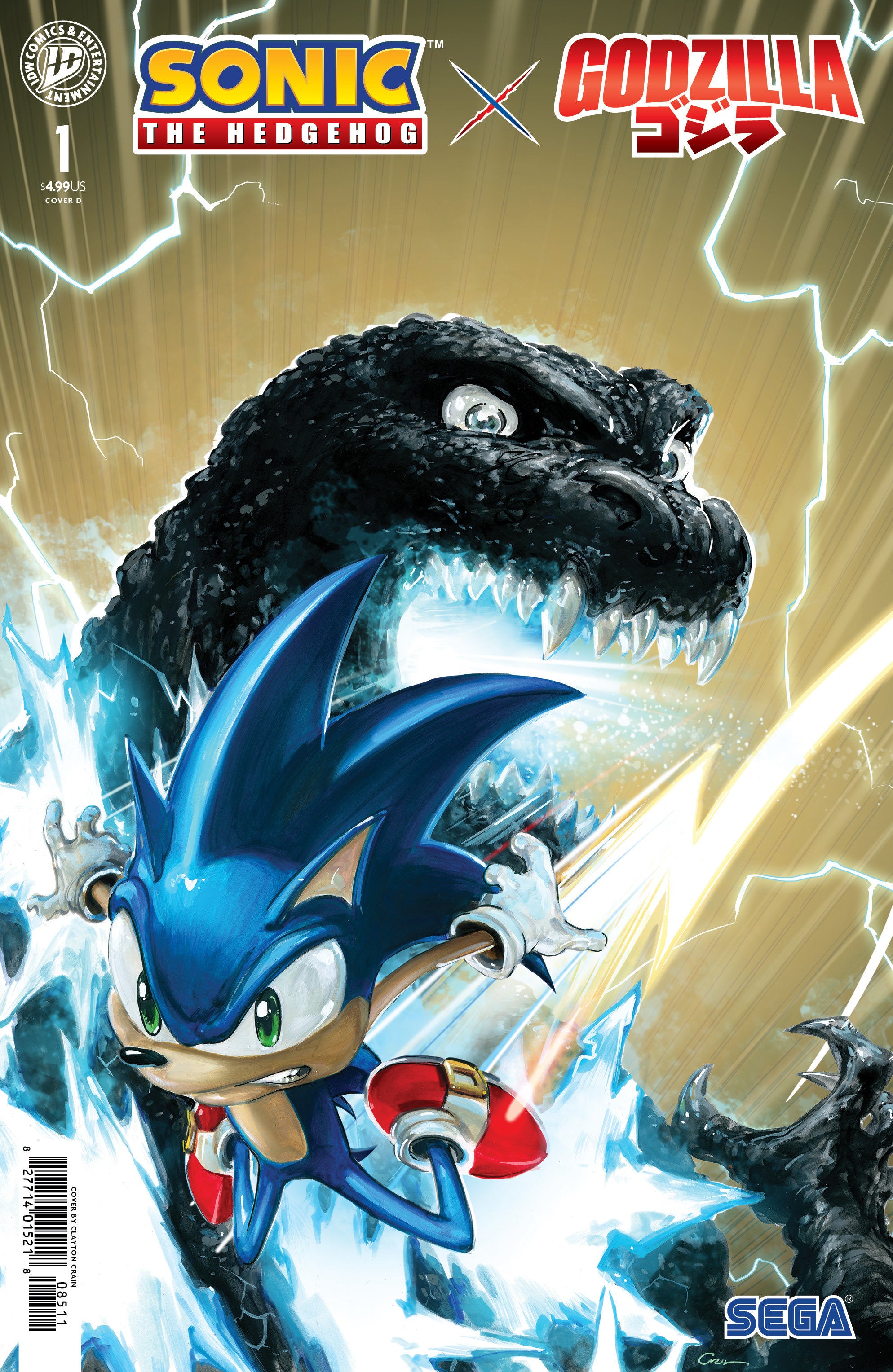 SONIC THE HEDGEHOG X GODZILLA #1 VARIANT D CRAIN
