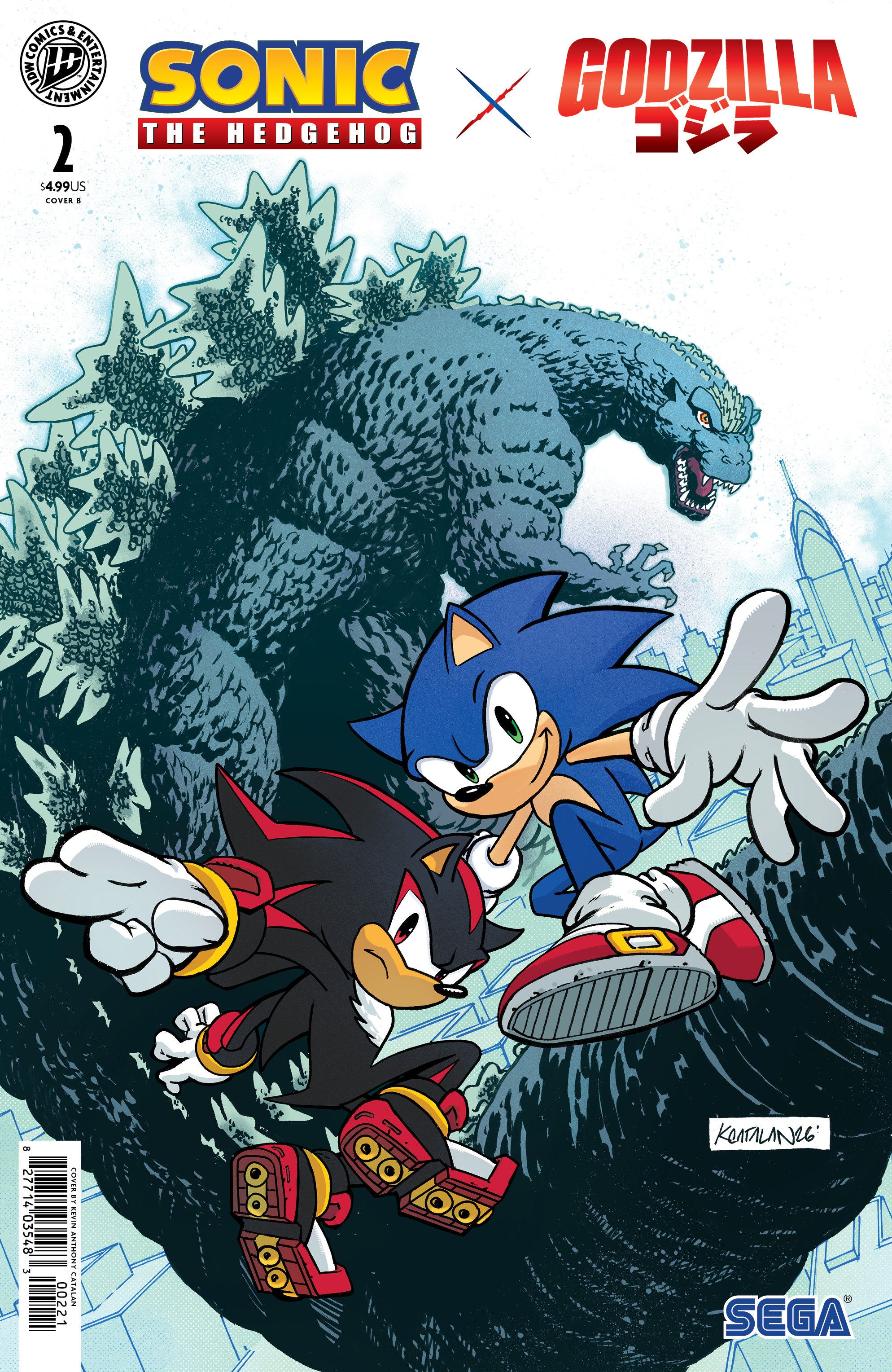 SONIC THE HEDGEHOG X GODZILLA #2 VARIANT B CATALAN
