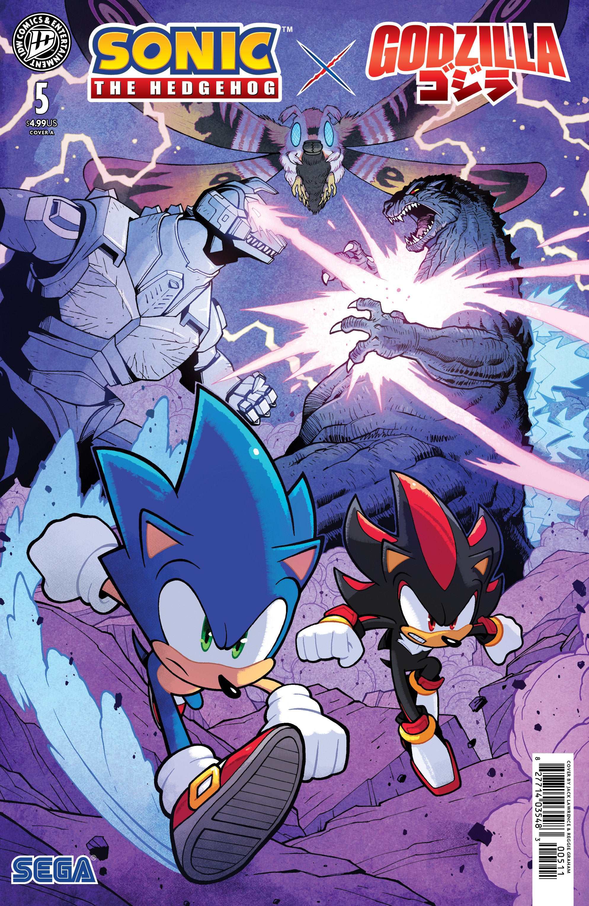 SONIC THE HEDGEHOG X GODZILLA #5 COVER A (LAWRENCE)
