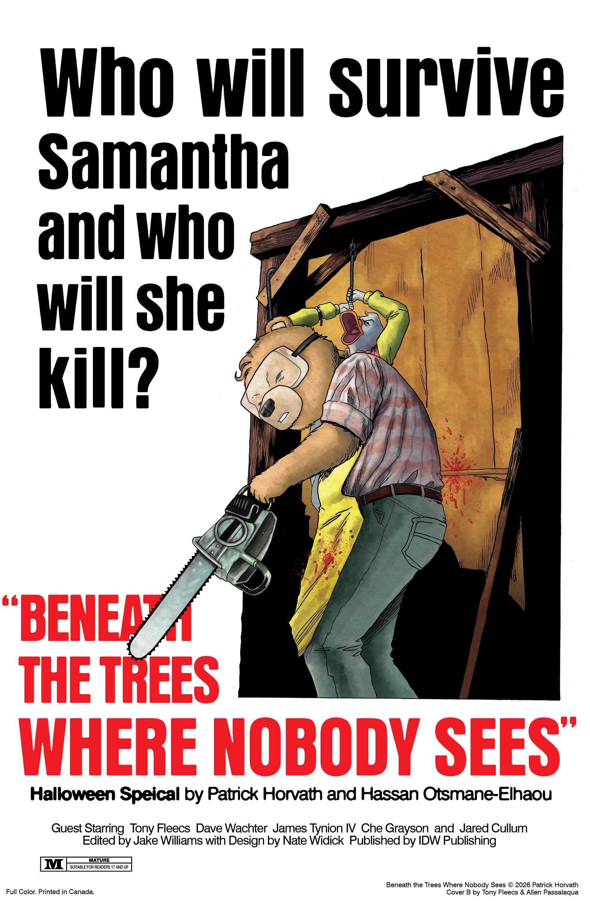 BENEATH THE TREES WHERE NOBODY SEES HALLOWEEN SPECIAL VARIANT B FLEECS MOVIE HOMAGE COVER