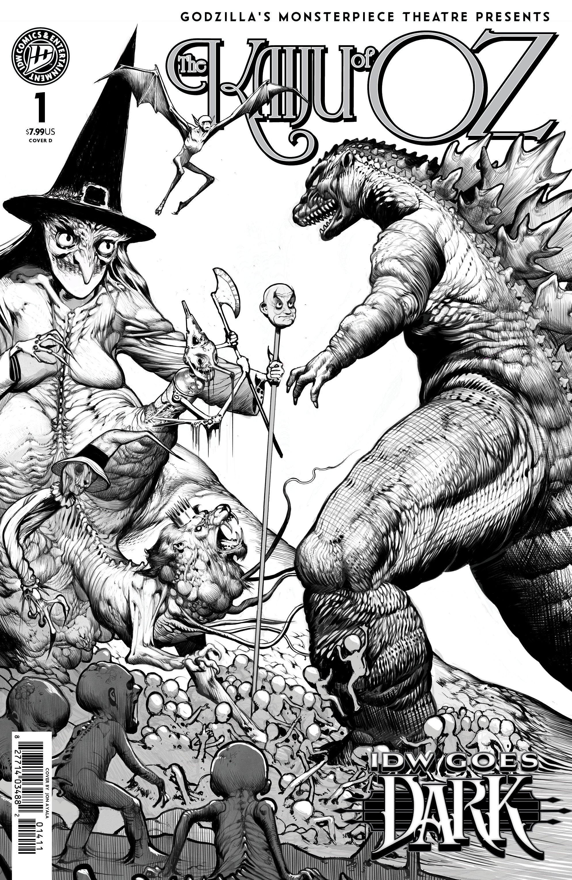 GODZILLAS MONSTERPIECE THEATRE PRESENTS: THE KAIJU OF OZ VARIANT D AYALA IDW GOES DARK VARIANT