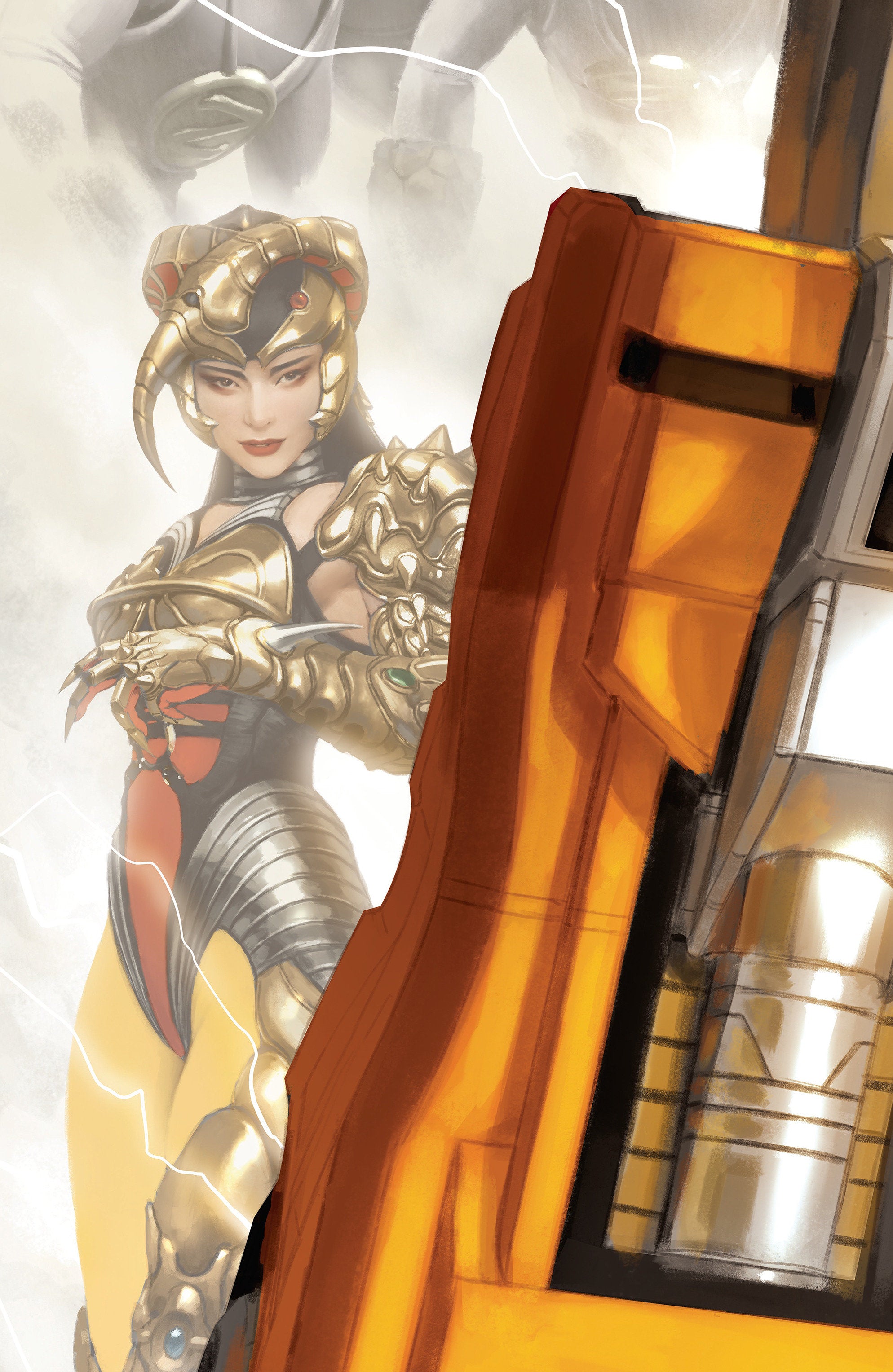 MIGHTY MORPHIN POWER RANGERS (2026) #7 C MEGAZORD CARD STOCK CONNECTING VARIANT (FULL ART, MERCADO)
