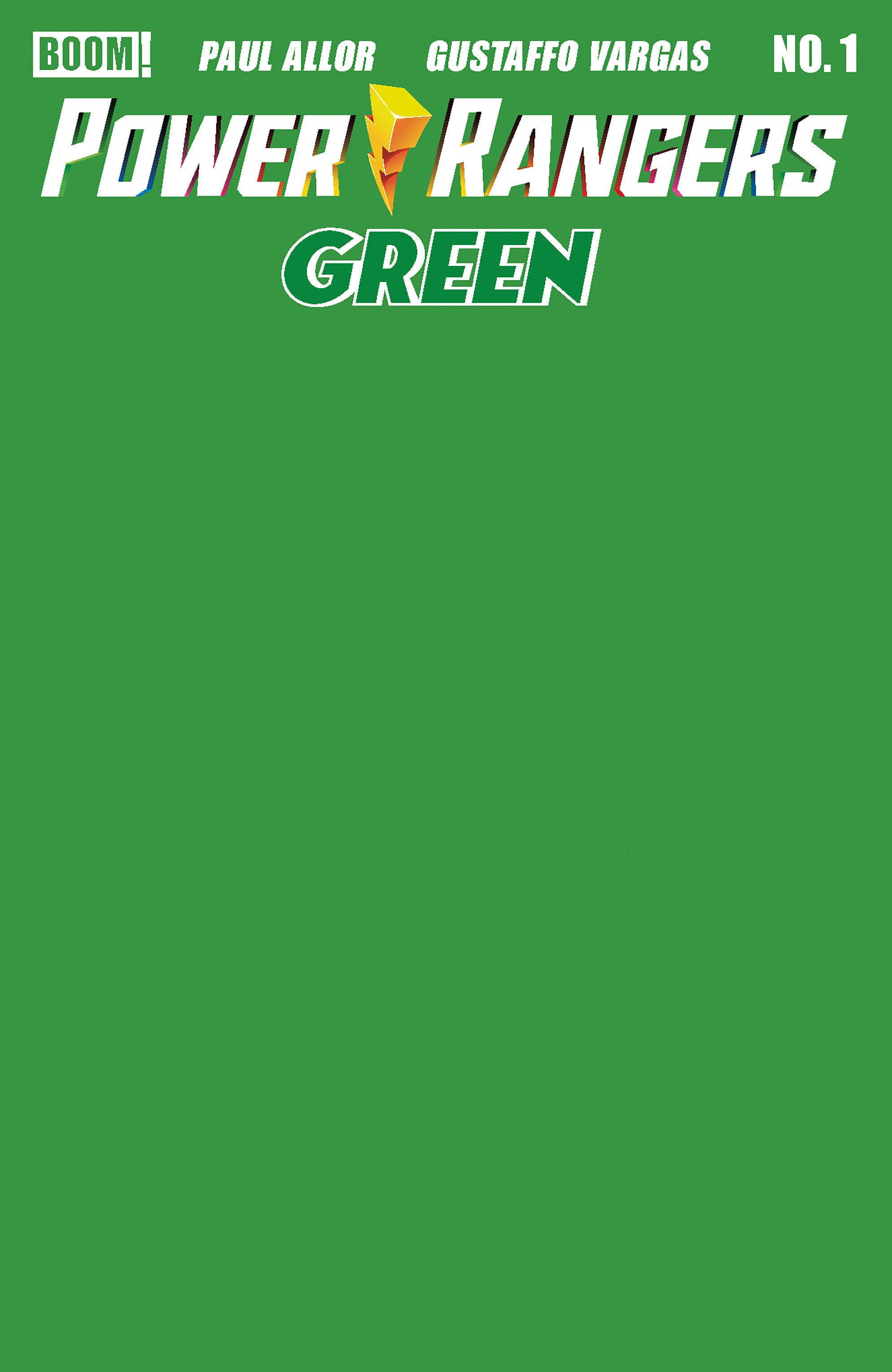 POWER RANGERS GREEN #1 E GREEN BLANK SKETCH