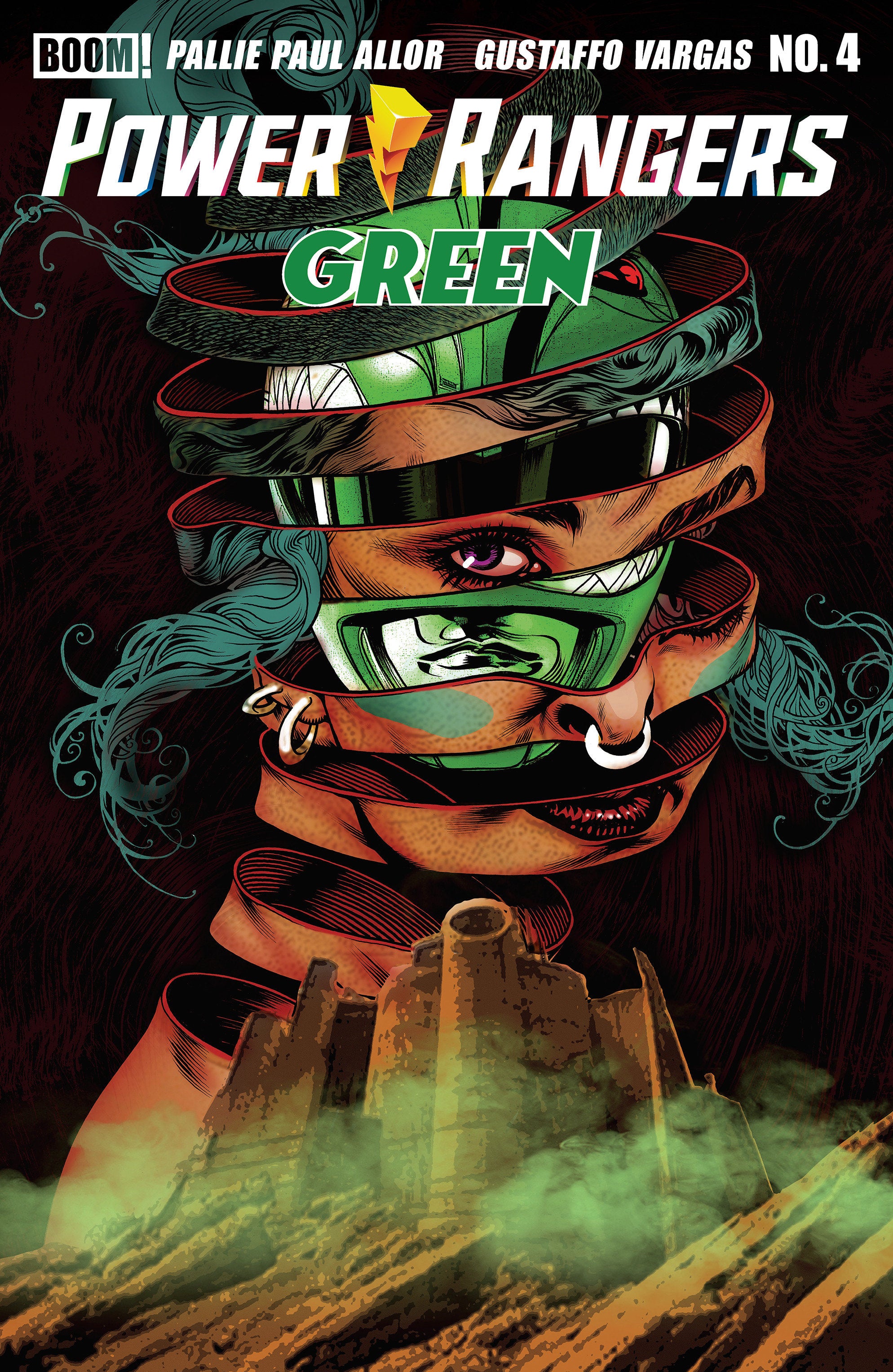 POWER RANGERS GREEN #4 A MAIN (DRESSED, HARRIS)