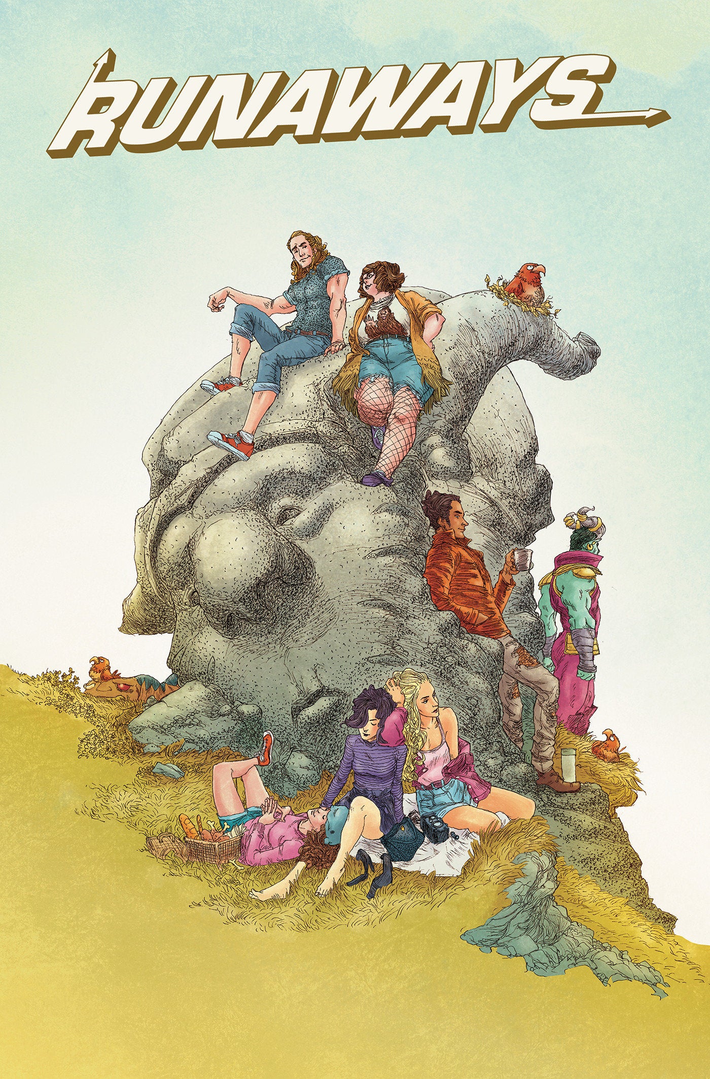 RUNAWAYS BY RAINBOW ROWELL OMNIBUS ADRIAN ALPHONA COVER [DM ONLY] HARDCOVER
