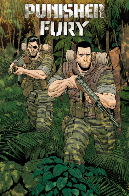 PUNISHER & FURY MAX BY GARTH ENNIS OMNIBUS VARIANT JACEN BURROWS COVER [DM ONLY] HARDCOVER