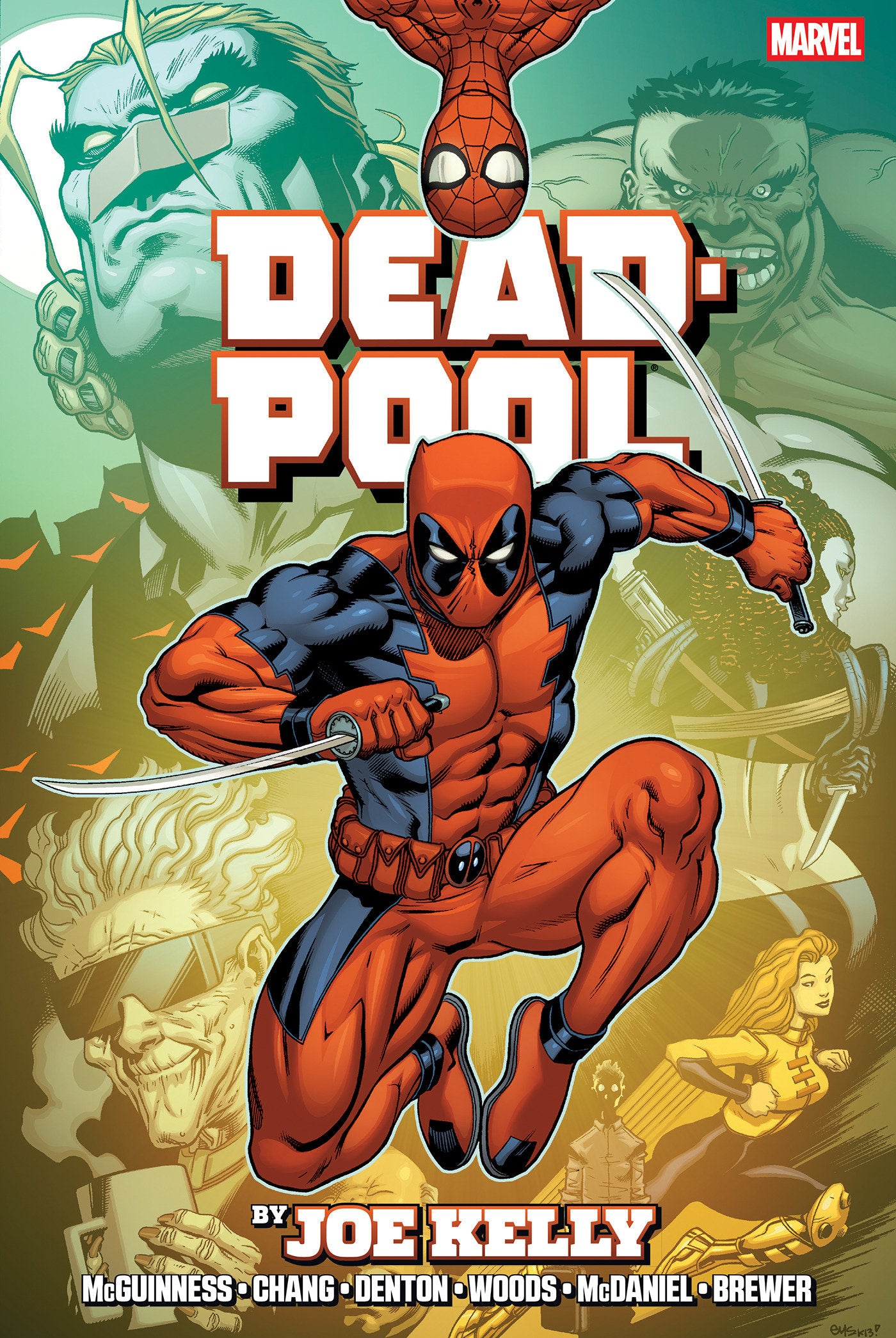 DEADPOOL BY JOE KELLY OMNIBUS ED MCGUINNESS MONTAGE COVER [NEW PRINTING] HARDCOVER