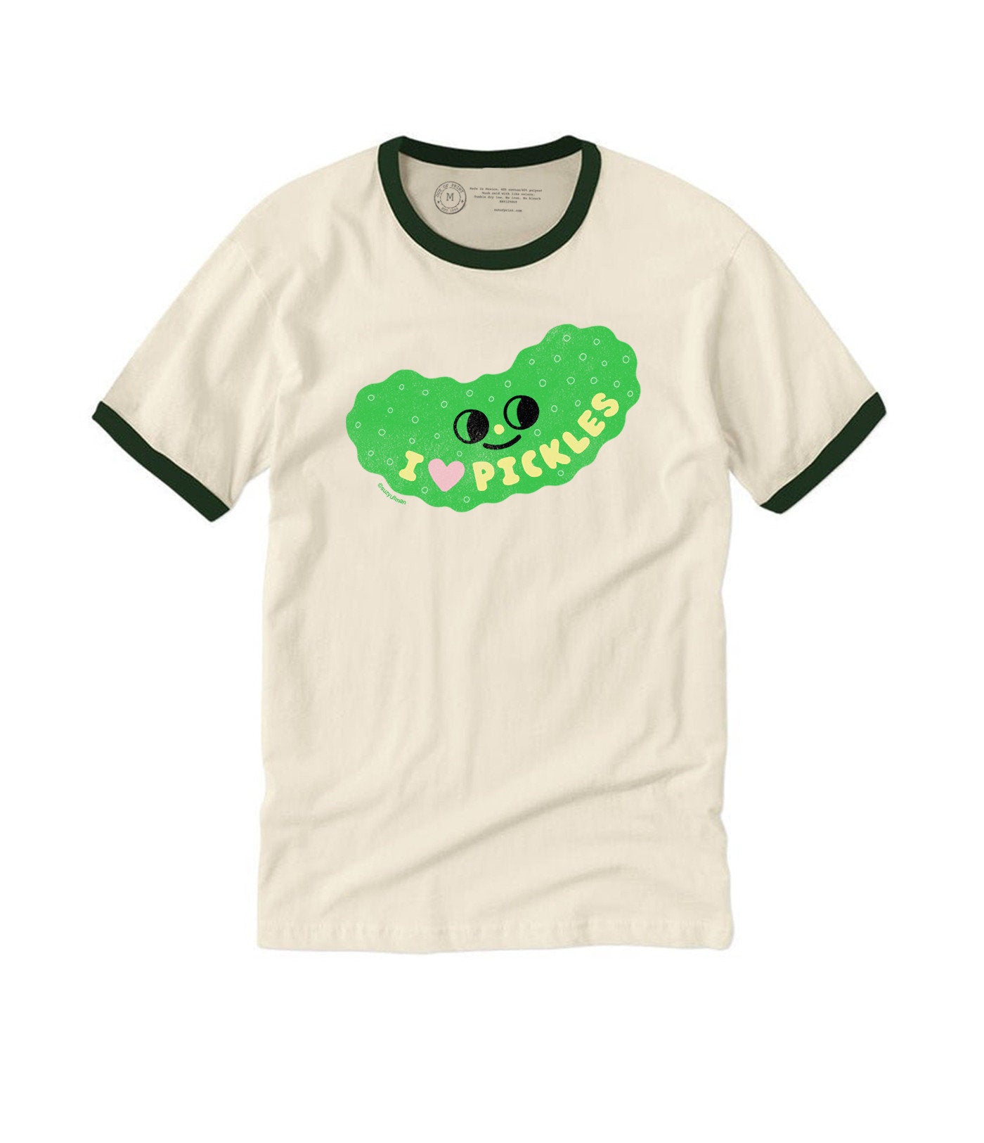 SUZY ULTMAN: I HEART PICKLES UNISEX RINGER T-SHIRT X-LARGE