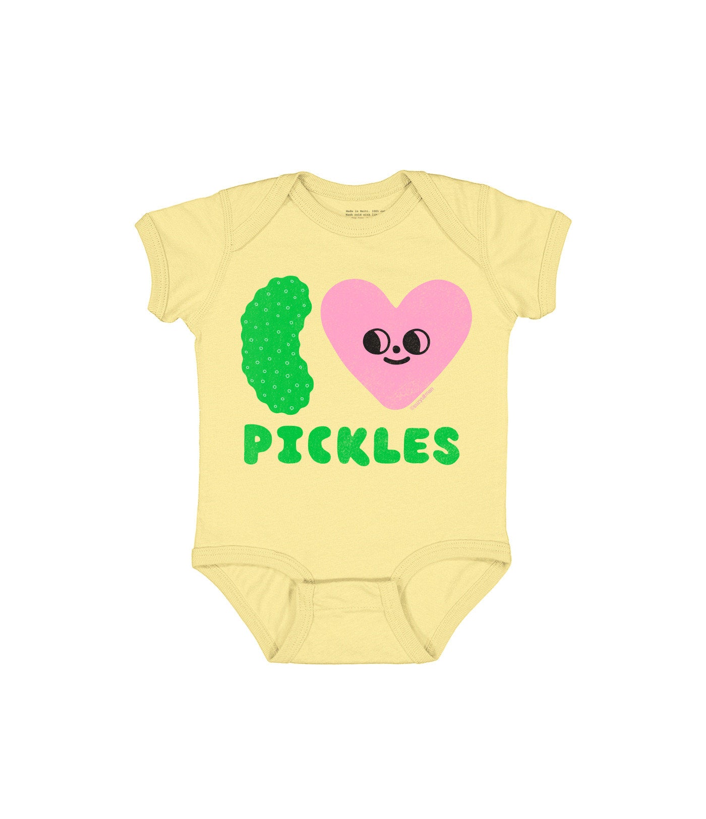 SUZY ULTMAN: I HEART PICKLES BABY BODYSUIT - 12 MO