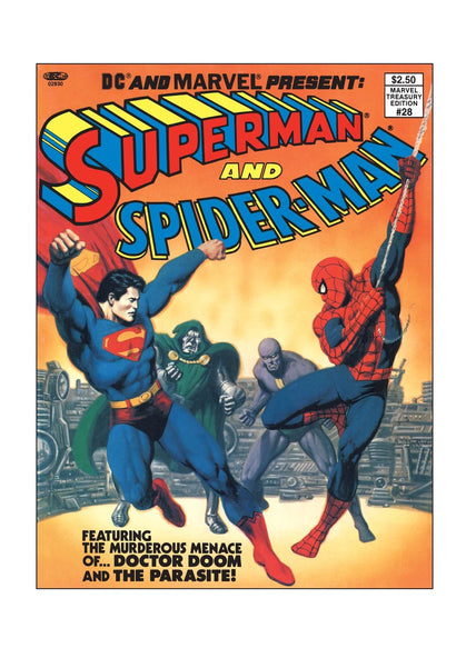 DC AND MARVEL PRESENT SUPERMAN AND SPIDER-MAN (MARVEL TREASURY EDITION #28) #1 FACSIMILE EDITION COVER A JOHN ROMITA SR & BOB LARKIN